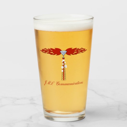 JML Communications Tower-Logo Glas (Voorkant gevuld)