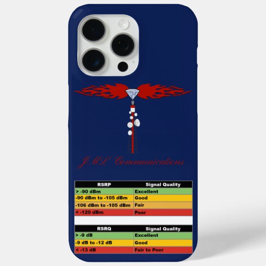 JML Communications Tower Logo & RSRP Signal Streng Case-Mate iPhone Case (Achterkant)