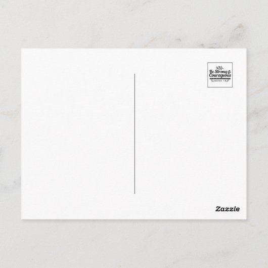 Jo 1:9 Bijbelvers Ontwerp – Wees sterk en moedig Briefkaart (Achterkant)