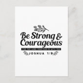 Jo 1:9 Bijbelvers Ontwerp – Wees sterk en moedig Briefkaart (Voorkant)