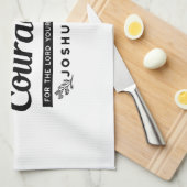 Jo 1:9 Bijbelvers Ontwerp – Wees sterk en moedig Theedoek (Quarter Fold)