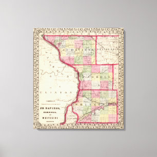 Jo Daviess, Carroll, Whiteside counties Canvas Afdruk
