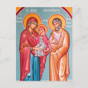 Joachim, Anna en de Theotokos-orthodoxe icoon Briefkaart