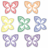 Joaillier Papillons Outline Stocker Set Sticker (Devant)