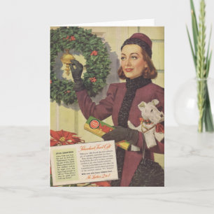 Joan Crawford Christmas Ad 1937 Feestdagen Kaart
