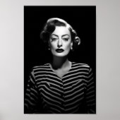 Joan Crawford en noir, poster noir et blanc (Devant)