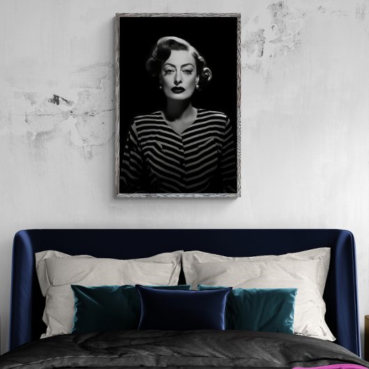 Joan Crawford en noir, poster noir et blanc