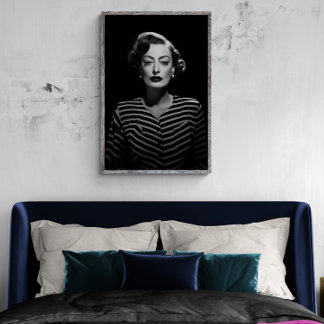 Joan Crawford in noir, zwart-wit poster