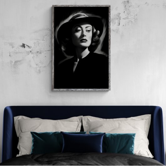 Joan Crawford noir, affiche en noir et blanc