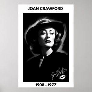 Joan Crawford, noir et blanc, affiche noir