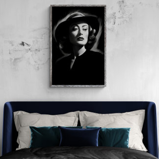 Joan Crawford noir, zwart-wit print poster