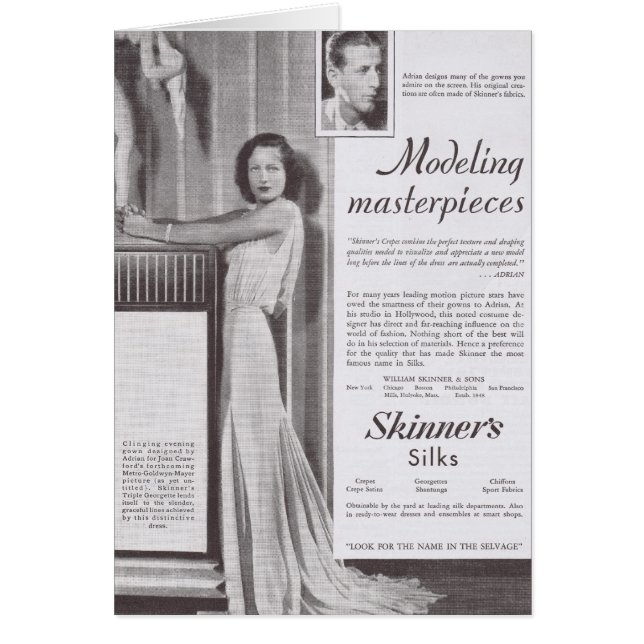 JOAN CRAWFORD portant une robe de soie ADRIEN (Devant)