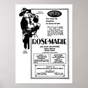 Joan Crawford Roos-Marie stomme filmreclamemakers Poster