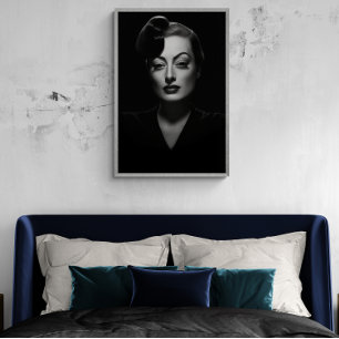 Joan Crawford zwart-wit, oude vintage poster