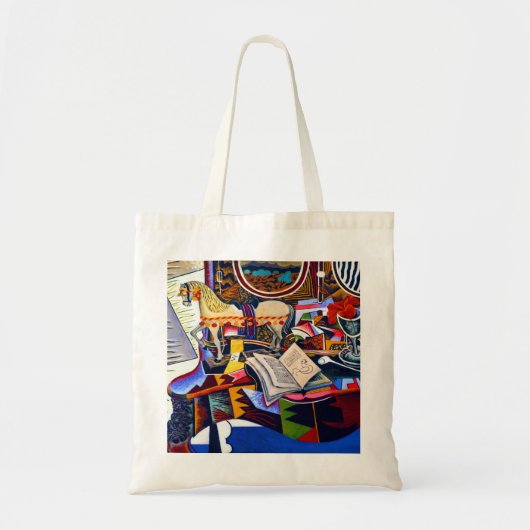 Joan Miro Horse Pipe en Red Flower Tote Bag (Voorkant)