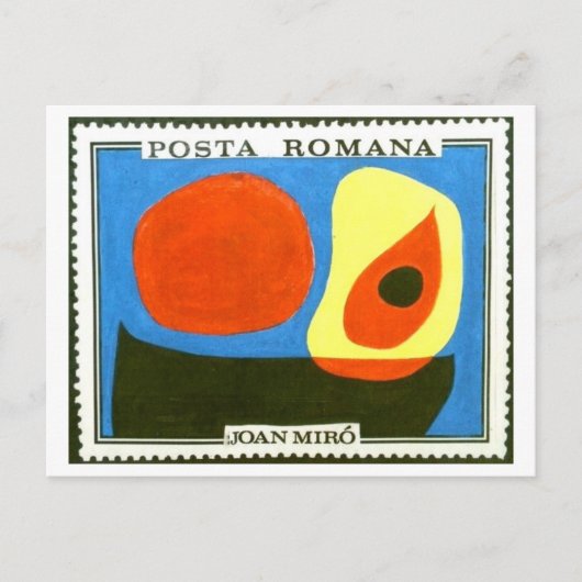 Joan Miro Stempelontwerp Briefkaart (Voorkant)