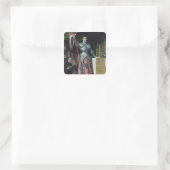 Joan of Arc bij de Koning Charles Vierkante Sticker (Tas)