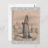 Joan of Arc Medieval French mode costume lace Briefkaart (Voorkant / Achterkant)