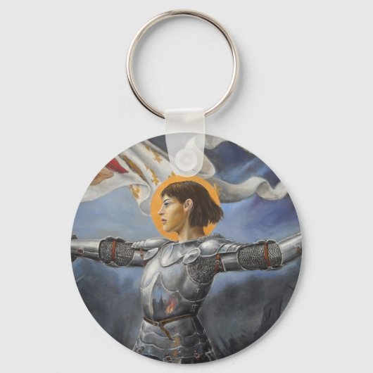 Joan of Arc met banner Sleutelhanger (Voorkant)