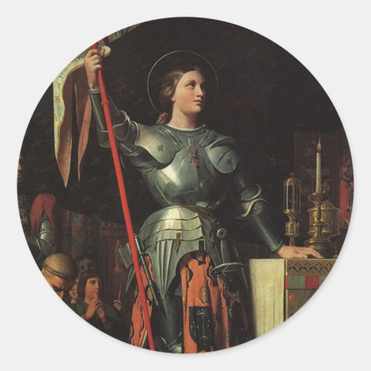 Joan of Arc Ronde Sticker (Voorkant)