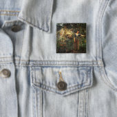 Joan of Arc van Jules Bastien Lepage Vierkante Button 5,1 Cm (In situ)