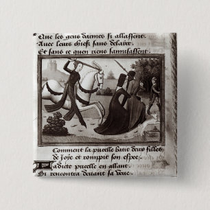 Joan of Arc Vierkante Button 5,1 Cm
