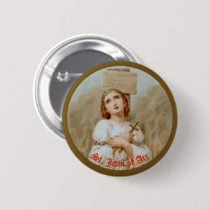 Joan van Arc die op de brandstapel verbrand wordt Ronde Button 5,7 Cm