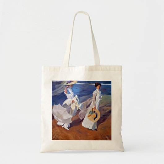 Joaquin Sorolla die langs de Seashore loopt Tote Bag (Voorkant)