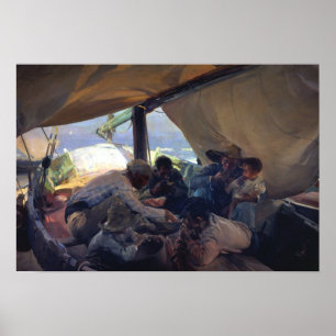 Joaquin Sorolla - Lunch op de boot Poster
