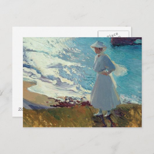 Joaquin Sorolla - Maria over het strand in Biarrit Briefkaart (Voorkant / Achterkant)