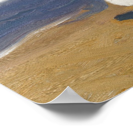 Joaquin Sorolla over het strand Poster (Hoek)