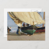 Joaquin Sorolla - Pescadores. Barcas varadas Briefkaart (Voorkant / Achterkant)