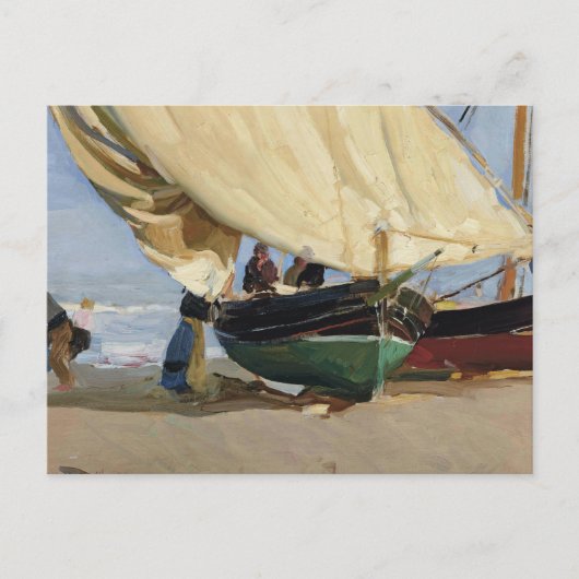 Joaquin Sorolla - Pescadores. Barcas varadas Briefkaart (Voorkant)