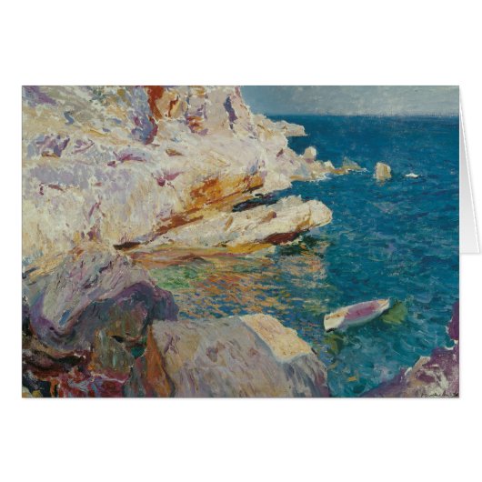 Joaquin Sorolla-Rocks van Javea en de Witte Boat (Voorkant Horizontaal)