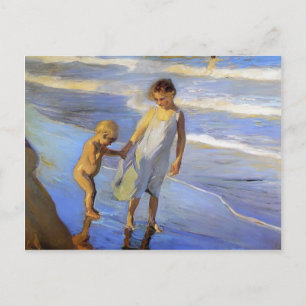 Joaquín Sorolla- Valencia, LIttle Girls op een str Briefkaart