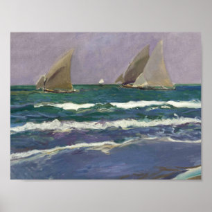 Joaquin Sorolla - Verzendstaarten in het Zee Poster
