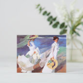 Joaquin Sorolla Women Walking Beach Briefkaart (Staand voorkant)