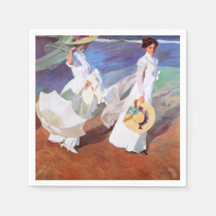 Joaquin Sorolla Women Walking Beach Servet