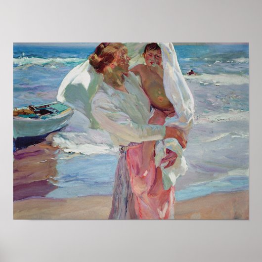 Joaquin Sorolla Y Bastida - na het zwemmen Poster (Voorkant)