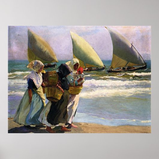Joaquín Sorolla y Bastida Three Sails Poster (Voorkant)