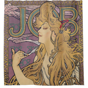 Job (1896) door Alphonse Mucha Douchegordijn