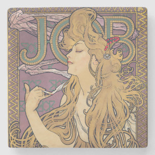 Job (1896) door Alphonse Mucha Stenen Onderzetter