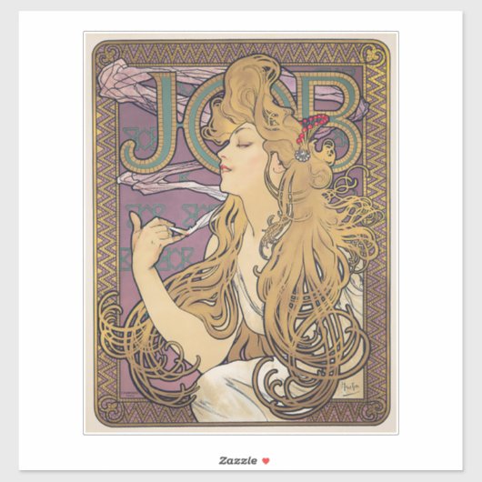 Job (1896) door Alphonse Mucha Sticker (Vel)