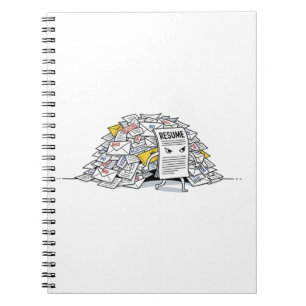 Job Hunt Noteboo - Funny Resume Afwijzing Cartoon Notitieboek