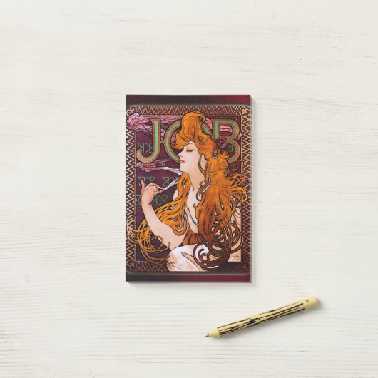 JOB van Alphonse Mucha Post-it® Notes (Op bureau)