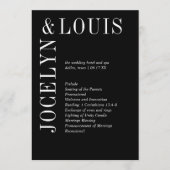 Jocelyn Black Moderne Trouwdag Programma (Voorkant)