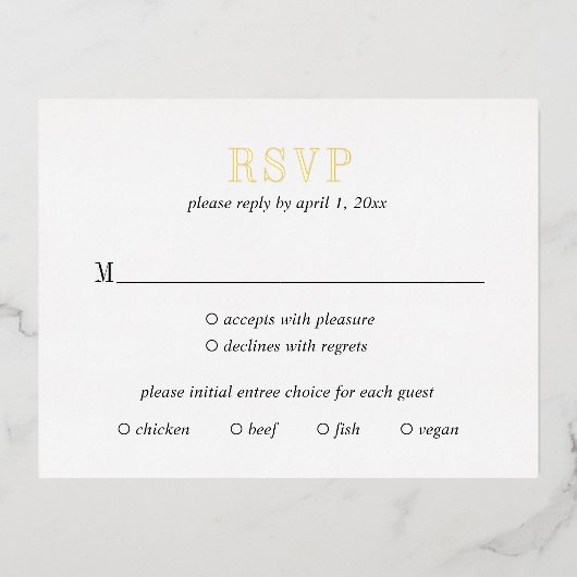Jocelyn Modern Wedding RSVP Kaart (Voorkant)