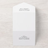 Jocelyn Zwart en Wit Modern Wedding All In One Uitnodiging (Buitenkant)