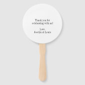 Jocelyn Zwart en Wit Modern Wedding Handwaaier (Achterkant)