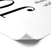 Jocelyn Zwart en Wit Modern Wedding Poster (Hoek)